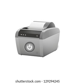 receipt printer, office equipment, vector illustration, interface element