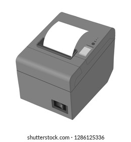 Receipt printer for POS system or thermal printer with white paper Vector
