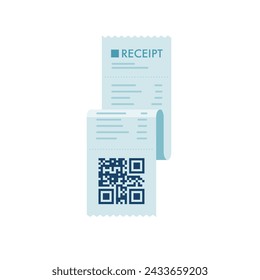 Receipt with QR code. Vector illustration that is easy to edit.