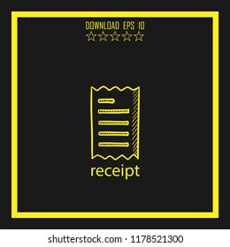 receipt sketch vector icon