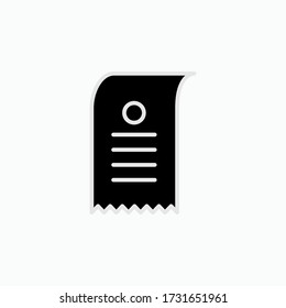 Receipt Slip Print Out Icon - Vector. Presented in Glyph Style.