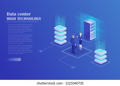 Receipt of statistics data, mobile bank, financial transaction, business planning. Smartphone, businessmans in data center room, working group isometric vector.