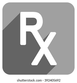 Receipt Symbol long shadow vector icon. Style is a flat receipt symbol iconic symbol on a gray square background.