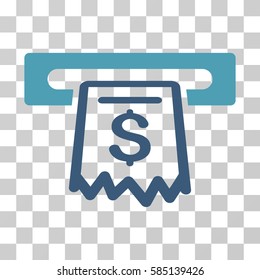 Receipt Terminal icon. Vector illustration style is flat iconic bicolor symbol, cyan and blue colors, transparent background. Designed for web and software interfaces.
