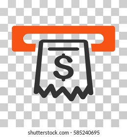 Receipt Terminal icon. Vector illustration style is flat iconic bicolor symbol, orange and gray colors, transparent background. Designed for web and software interfaces.