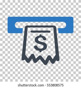 Receipt Terminal icon. Vector pictograph style is a flat symbol, color, chess transparent background. Designed for software and web interface toolbars and menus.