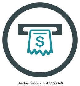 Receipt Terminal rounded icon. Vector illustration style is flat iconic bicolor symbol, soft blue colors, white background.