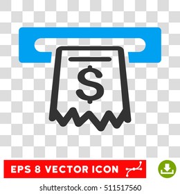 Receipt Terminal vector icon. Image style is a flat blue and gray iconic symbol.
