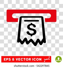 Receipt Terminal vector icon. Image style is a flat intensive red and black pictogram symbol.