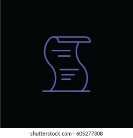 receipt, ticket icon. Linear style. Isolated vector.