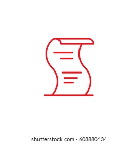 receipt, ticket icon. Linear style. Isolated vector.