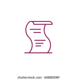 receipt, ticket icon. Linear style. Isolated vector.