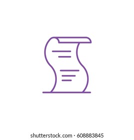 receipt, ticket icon. Linear style. Isolated vector.