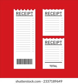 Receipt ticket icon, vector, illustration, symbol