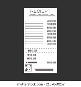 Receipt vector cartoon illustration isolated on background.