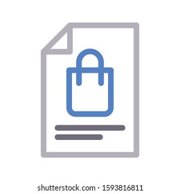 receipt vector color line icon 