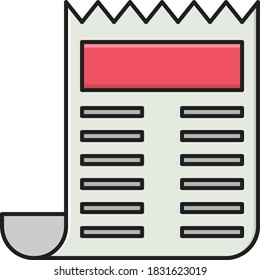 icono de línea de color del vector de recepción 