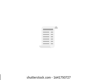 Receipt vector flat icon. Isolated paper receipt emoji illustration 