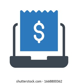 icono de color de glifo del vector de recepción 
