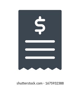 Receipt Vector Glyph Color Icon 