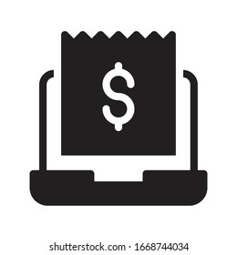 receipt vector glyph flat icon 