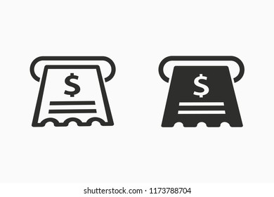 Receipt vector icon. Black illustration isolated on white. Simple pictogram for graphic and web design.
