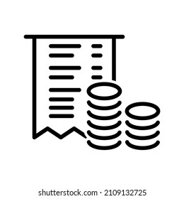 Receipt vector icon. financial report illustration sign collection. invoice symbol. claim check logo.