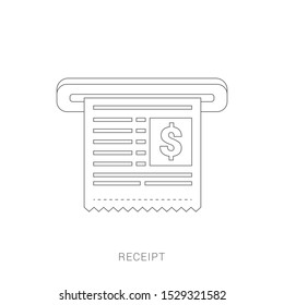 Receipt vector icon in a flat style isolated