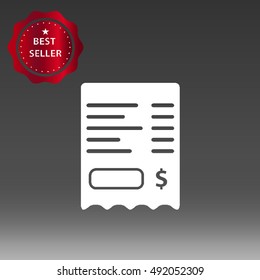 Receipt Vector Icon Illustration