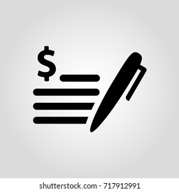 Receipt vector icon, isolated invoice, blank or financial paper