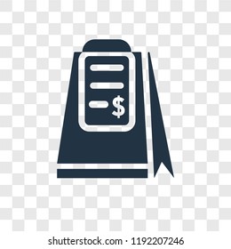 Receipt vector icon isolated on transparent background, Receipt transparency logo concept