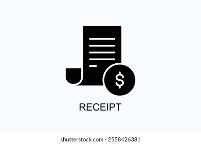 Receipt Vector, Icon Or Logo Sign Symbol Illustration