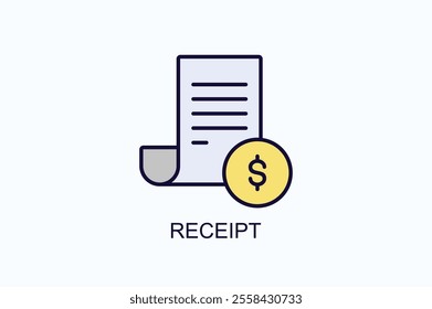Receipt Vector, Icon Or Logo Sign Symbol Illustration