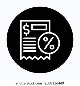 Icono de Vector de Comprobante, Comprobante de compras, Icono de pago de facturas. 