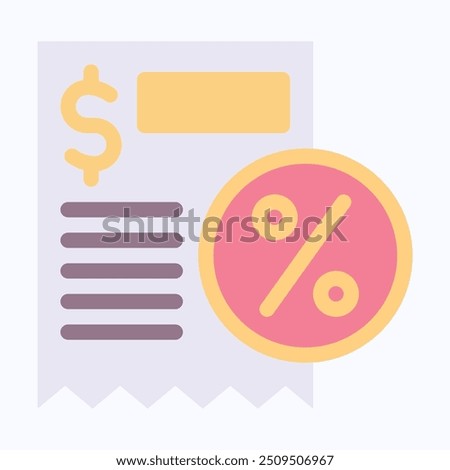 Receipt Vector Icon, Shopping Receipt, Bill Payment Icon. Flat Style Isolated Vector Icon.