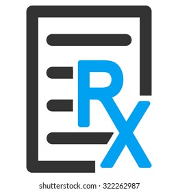 Receipt vector icon. Style is bi-color flat symbol, blue and gray colors, rounded angles, white background.