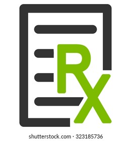 Receipt vector icon. Style is bicolor flat symbol, eco green and gray colors, rounded angles, white background.