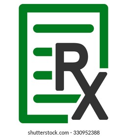 Receipt vector icon. Style is bicolor flat symbol, green and gray colors, rounded angles, white background.
