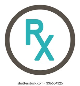 Receipt vector icon. Style is bicolor flat rounded symbol, grey and cyan colors, rounded angles, white background.
