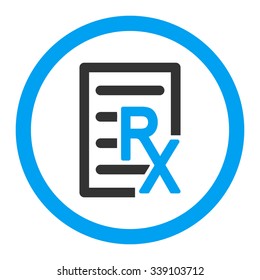 Receipt vector icon. Style is bicolor flat rounded symbol, blue and gray colors, rounded angles, white background.