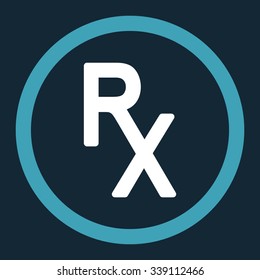 Receipt vector icon. Style is bicolor flat rounded symbol, blue and white colors, rounded angles, dark blue background.