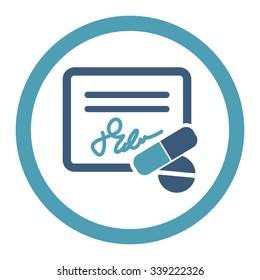 Receipt vector icon. Style is bicolor flat rounded symbol, cyan and blue colors, rounded angles, white background.