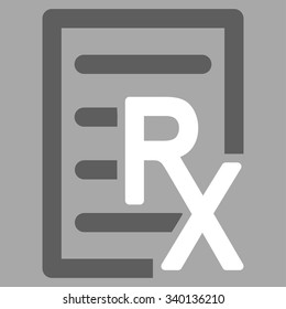 Receipt vector icon. Style is bicolor flat symbol, dark gray and white colors, rounded angles, silver background.