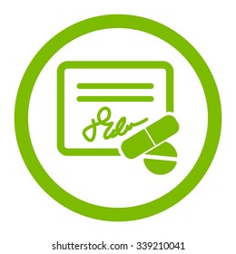 Receipt vector icon. Style is flat rounded symbol, eco green color, rounded angles, white background.