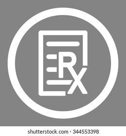Receipt vector icon. Style is flat rounded symbol, white color, rounded angles, gray background.