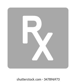 Receipt vector icon. Style is flat rounded square button, white and silver colors, white background.