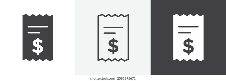 Receipt vector icons collection graphic designs for ui designs