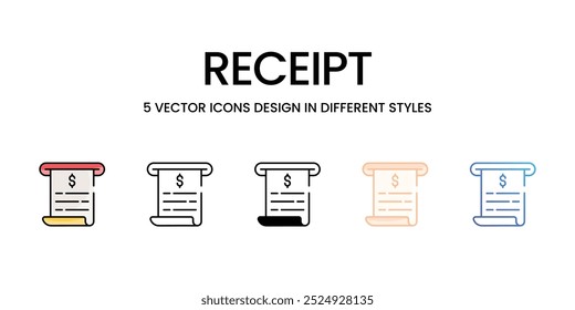Ícones de vetor de recebimento definidos como prontos para usar a ilustração de estoque