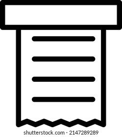 receipt Vector illustration on a transparent background. Premium quality symbols. Stroke vector icon for concept and graphic design.