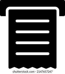 receipt Vector illustration on a transparent background. Premium quality symbols. Glyphs  vector icon for concept and graphic design.
